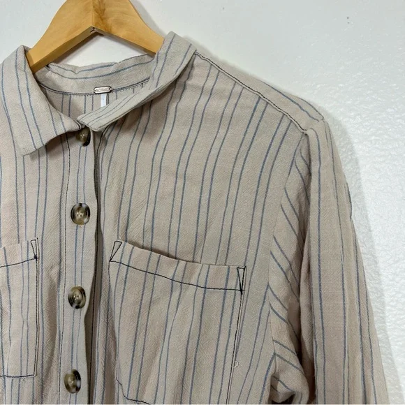 Free People Cream Audrey Midi Stripe Dress - Picture 14 of 14